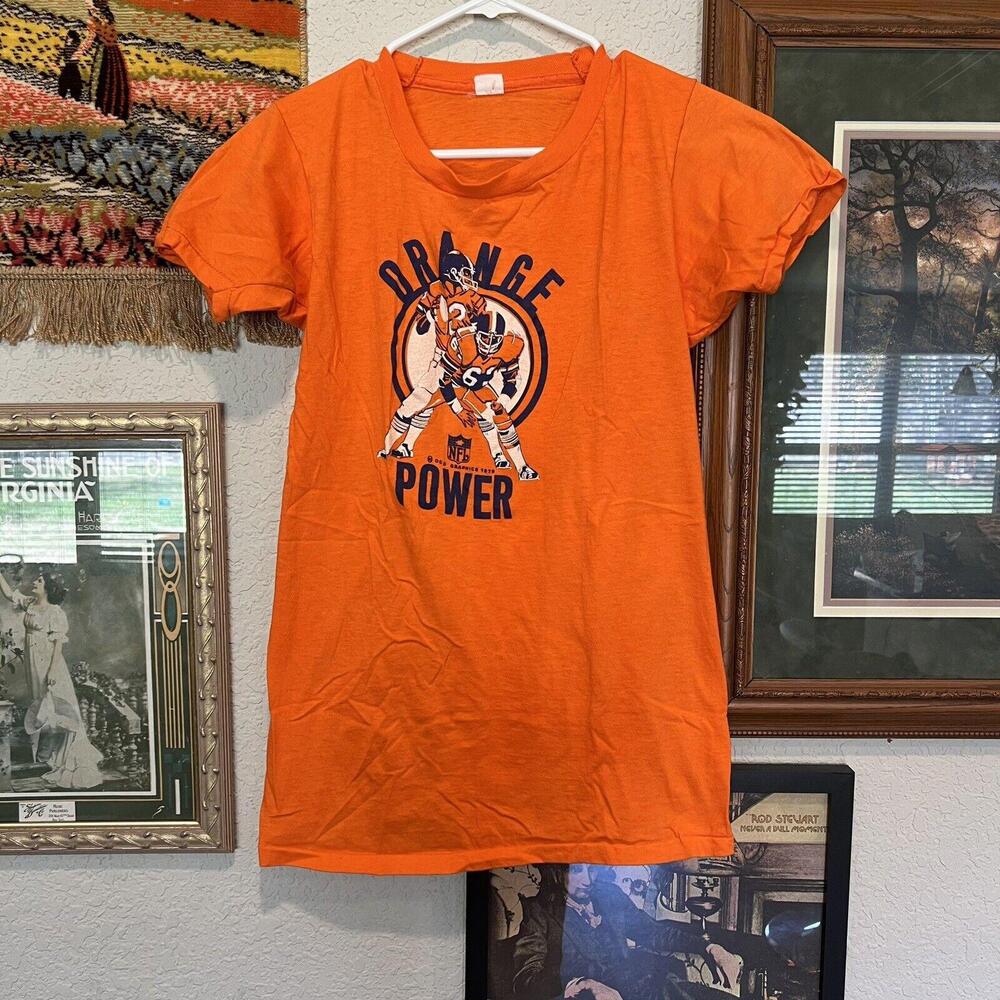 Vintage 70’s Orange Power Denver Broncos Football Shirt Size‎ Small